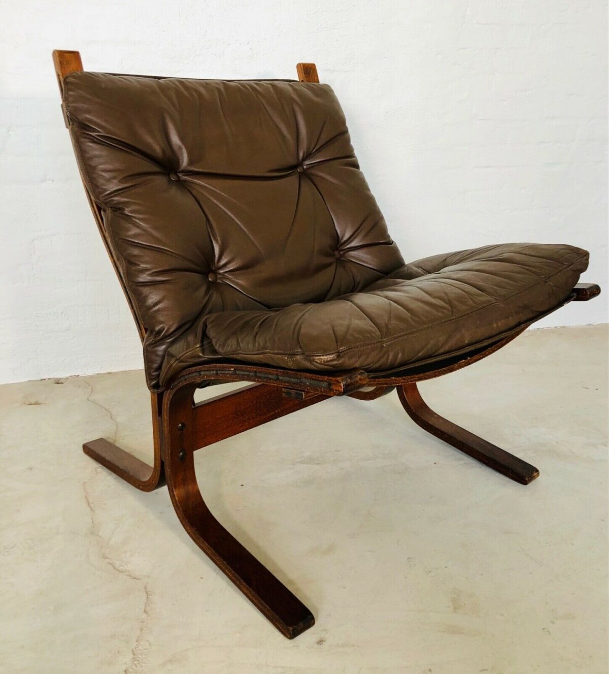 Vintage Norwegian Mid Century Leather Seista Chair By Ingmar Relling