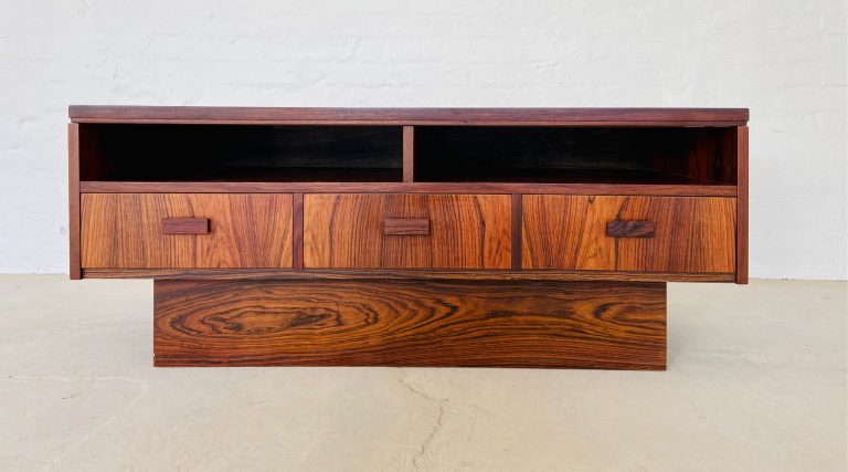 VINTAGE RETRO DANISH MID CENTURY ROSEWOOD AND CERAMIC CABINET 1960s