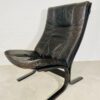 Vintage Norwegian Mid Century Leather Chaise Lounge Chair By Ingmar Relling