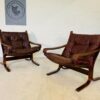 Vintage Norwegian Mid Century Leather Seista Chairs by Ingmar Relling