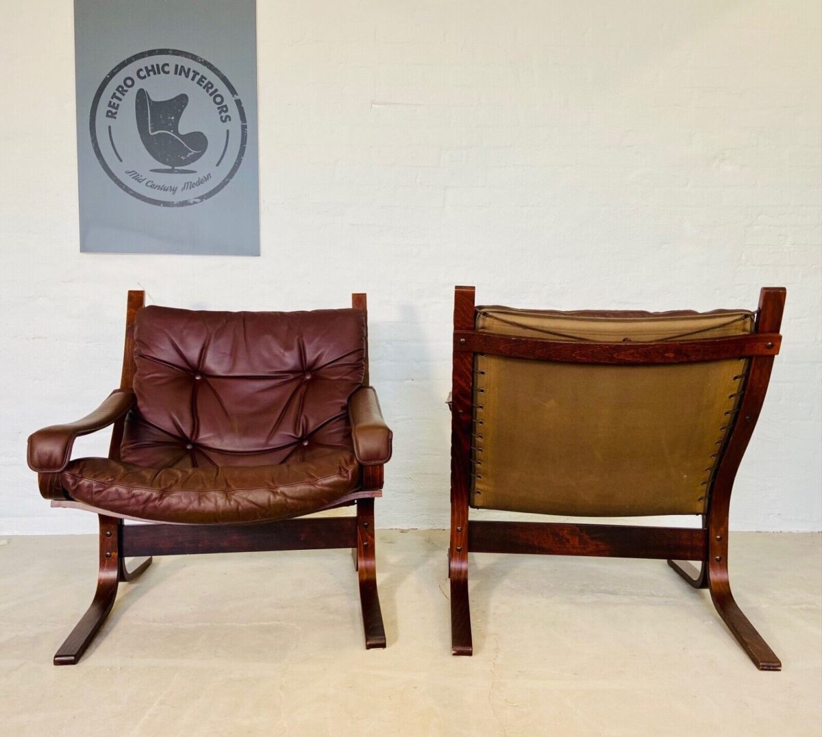 Vintage Norwegian Mid Century Leather Seista Chairs by Ingmar Relling