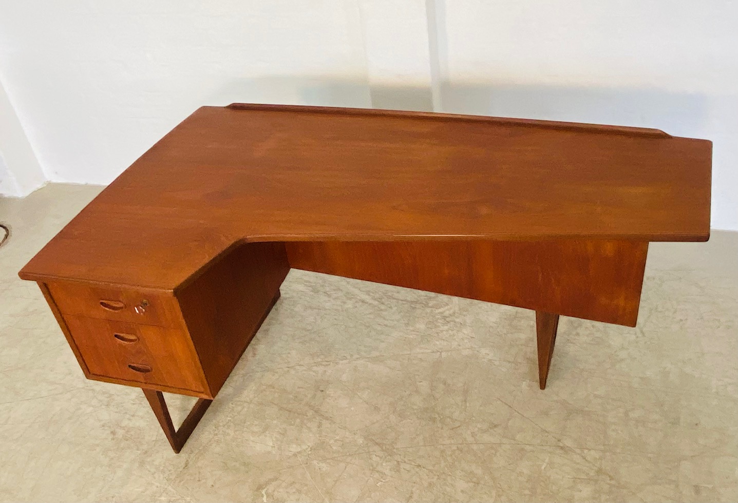 Vintage Retro Danish Mid Century Teak Boomerang Desk 1960,s