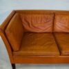 Vintage Danish Mid Century 3 Person Cognac Leather Sofa