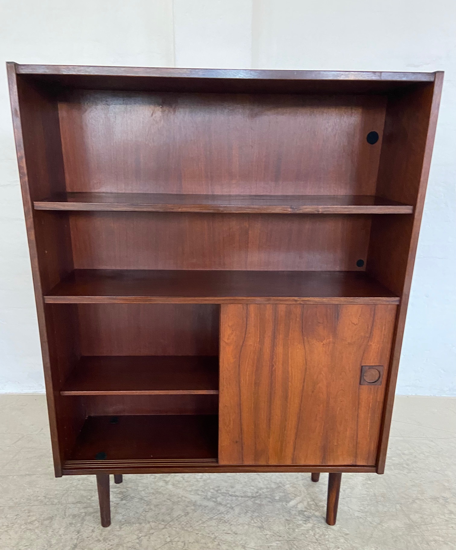 Danish Retro Vintage Bookcase in Rosewood with sliding doors 1960,s