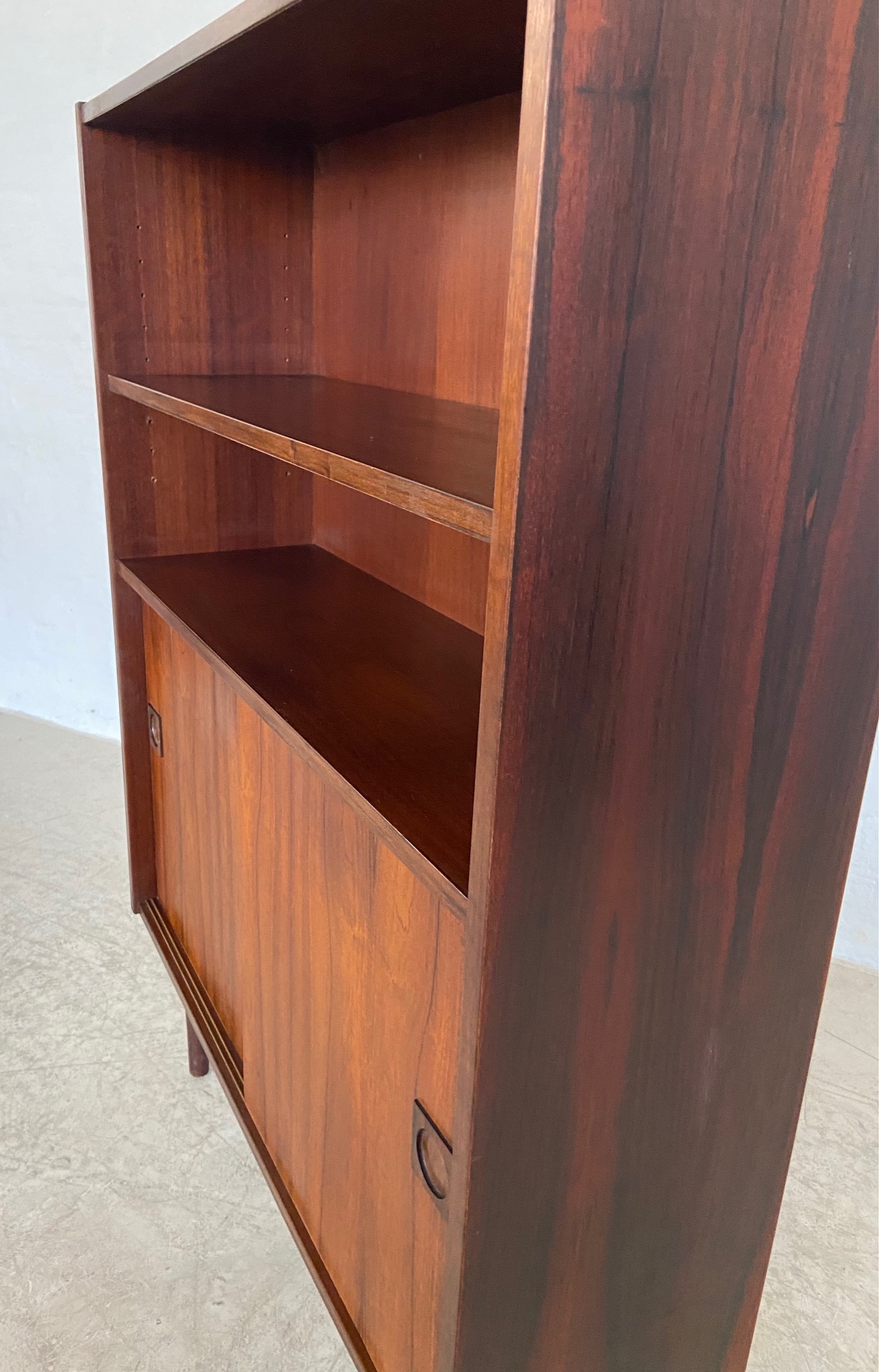 Danish Retro Vintage Bookcase in Rosewood with sliding doors 1960,s