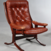 Vintage Danish Mid Century Lounge Chairs in Cognac Leather and Rosewood