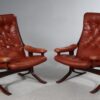 Vintage Danish Mid Century Lounge Chairs in Cognac Leather and Rosewood