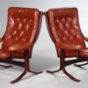 Vintage Danish Mid Century Lounge Chairs in Cognac Leather and Rosewood