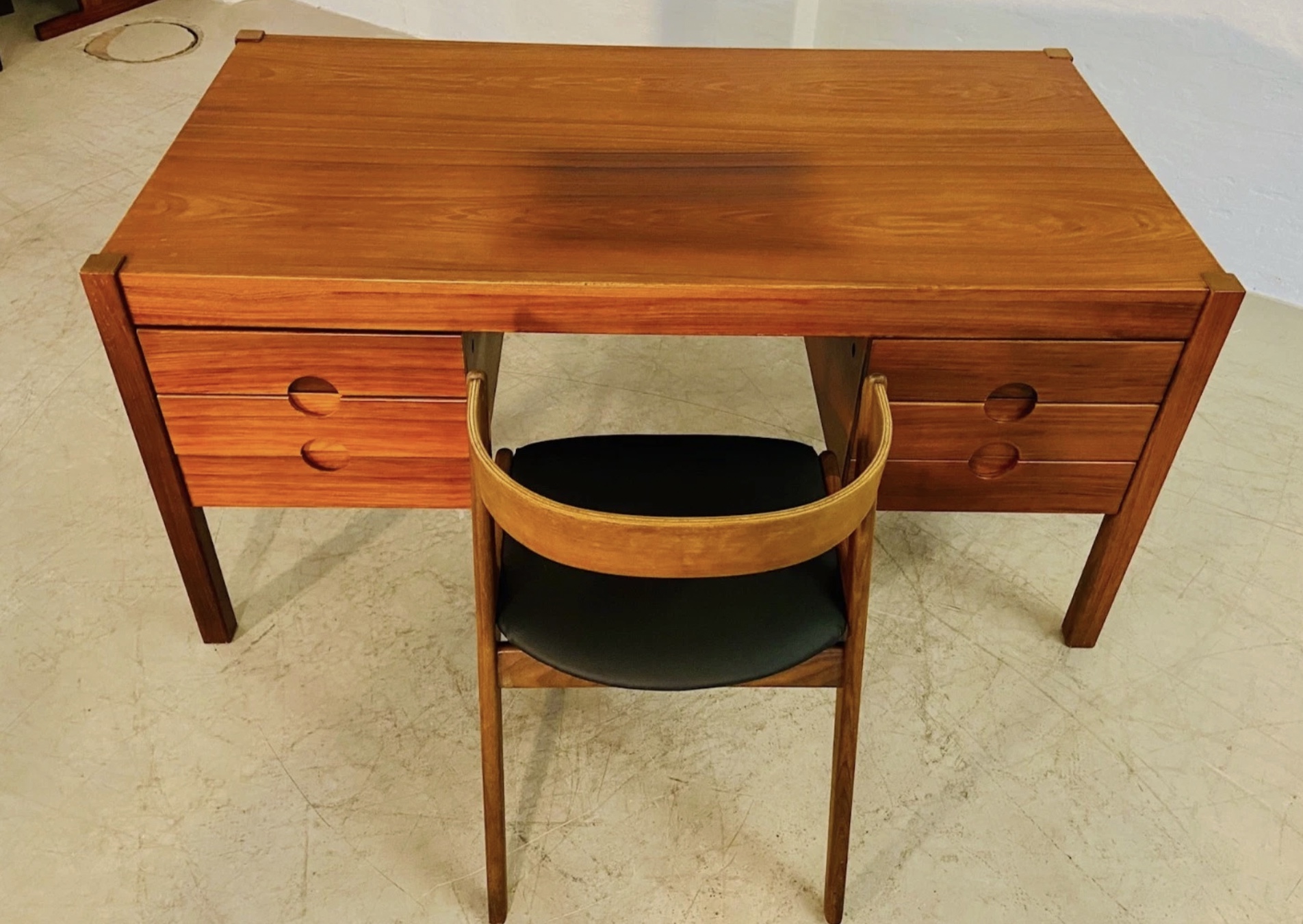 Vintage Danish Mid Century Rosewood Executive Desk By Christian Linneberg 1960s