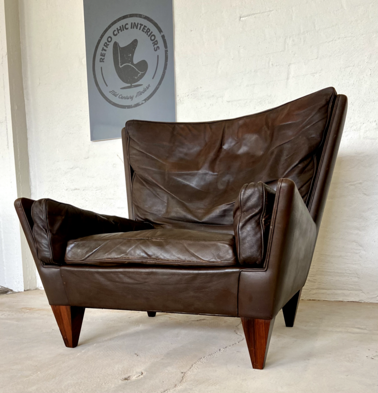 Danish Mid Century Rare Illum Wikkelsø Lounge Chair & Stool Model V11 1960's