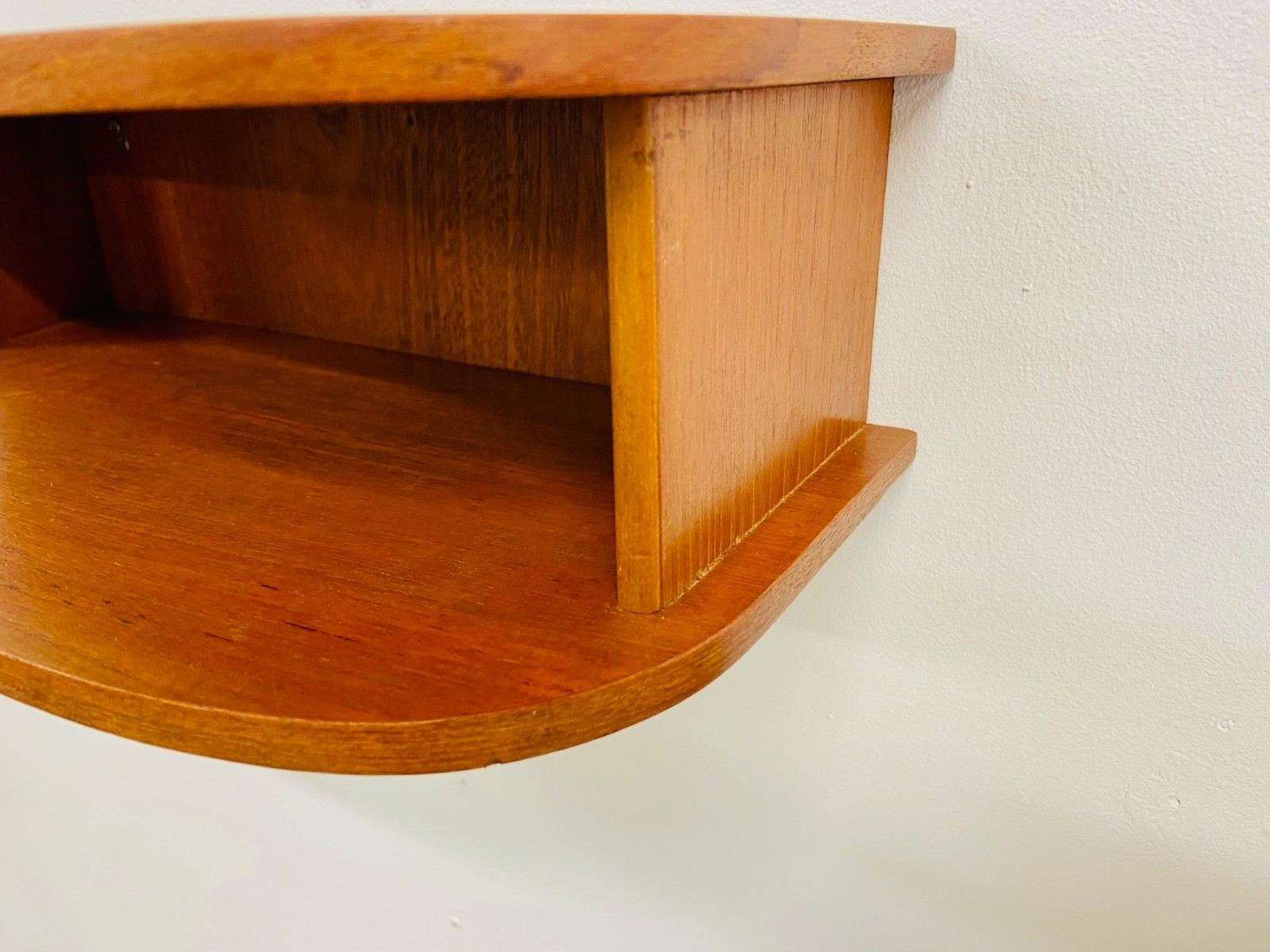 Retro Vintage Danish Floating Wall Mounted Bedside Cabinets In Teak 70s