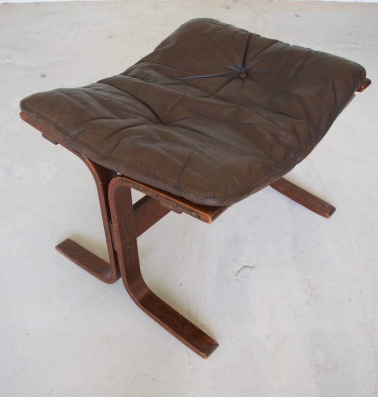 Vintage Retro Danish Ingmar Relling Leather Footstool - Ottoman