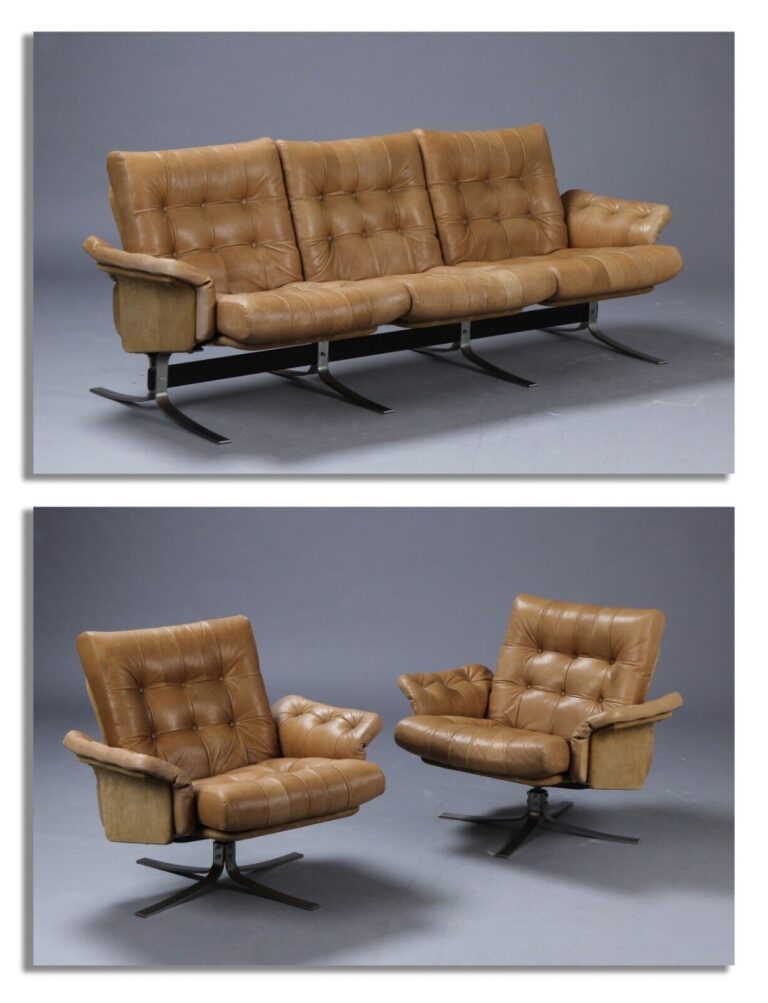 Vintage Danish Mid Century Ebbe Gehl & Søren Nissen Sofa Set Model Atlantis