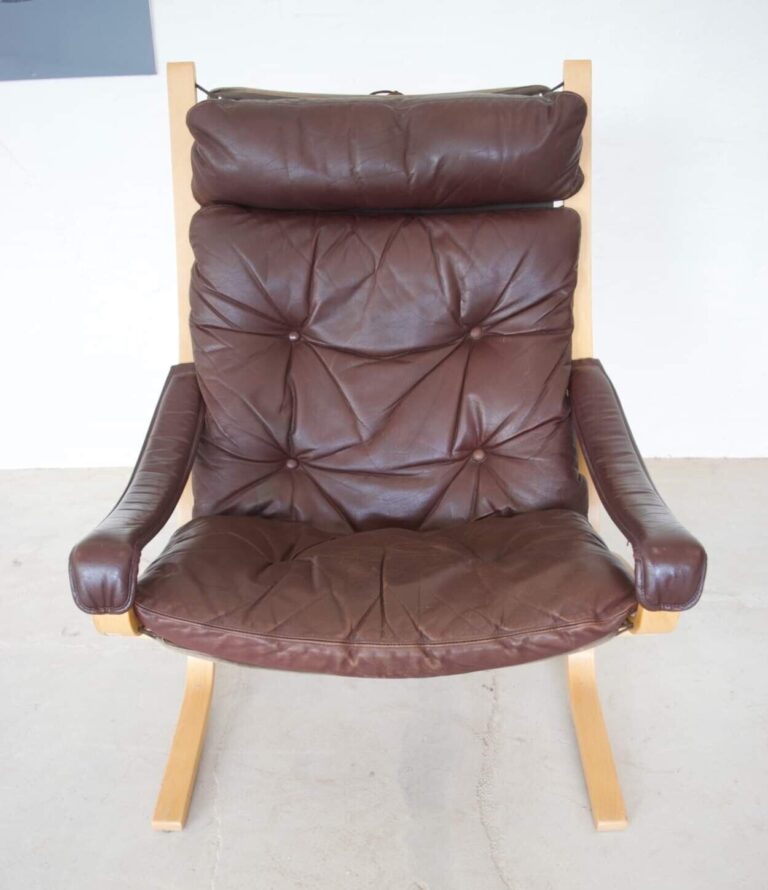 Vintage Norwegian Leather Seista Chair by Ingmar Relling