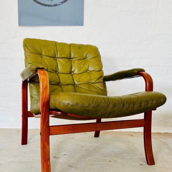 image Vintage Danish Mid Century Leather Lounge Chair By Gote Møbler