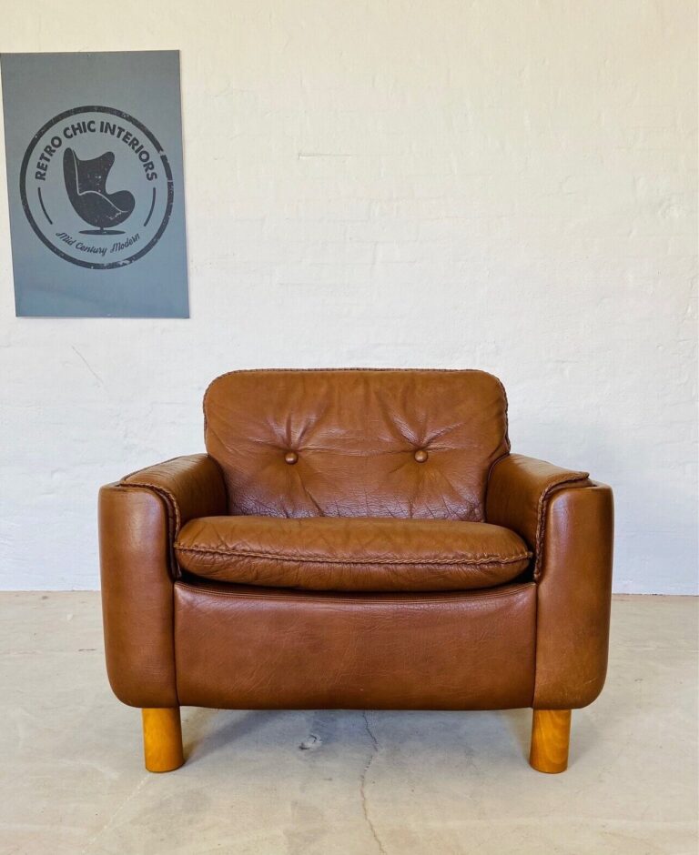 Vintage Danish Mid Century Sigurd Ressell Lounge Chair In Cognac Leather