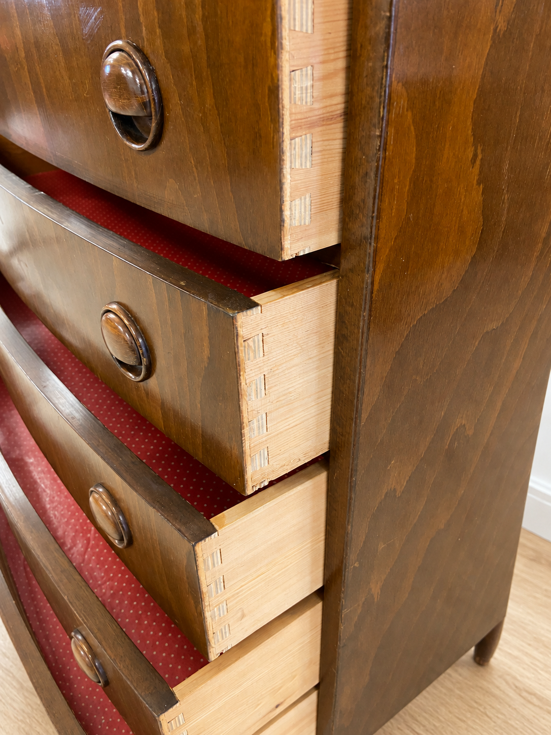 VINTAGE DANISH MID-CENTURY MAHOGANY TALLBOY CHEST OF DRAWERS – 1960s