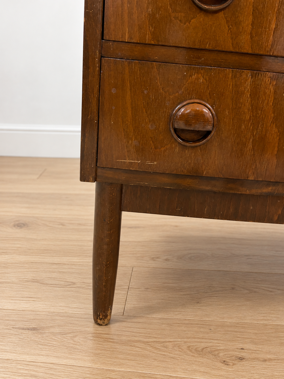 VINTAGE DANISH MID-CENTURY MAHOGANY TALLBOY CHEST OF DRAWERS – 1960s