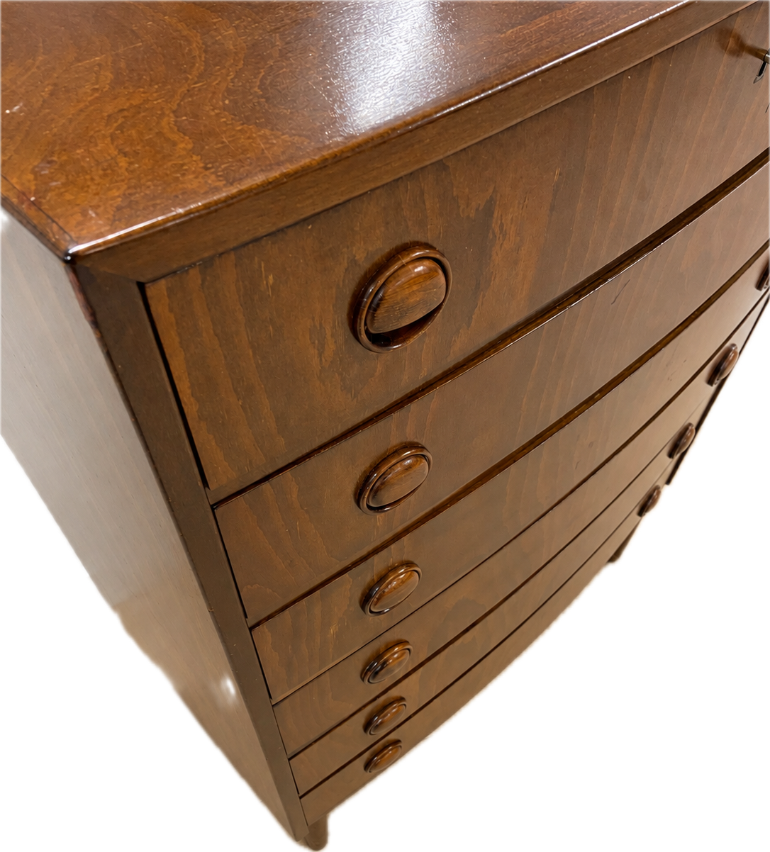 VINTAGE DANISH MID-CENTURY MAHOGANY TALLBOY CHEST OF DRAWERS – 1960s