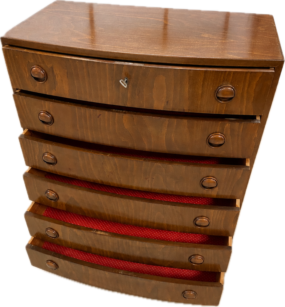 VINTAGE DANISH MID-CENTURY MAHOGANY TALLBOY CHEST OF DRAWERS – 1960s