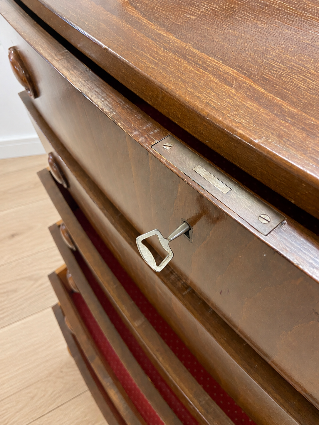 VINTAGE DANISH MID-CENTURY MAHOGANY TALLBOY CHEST OF DRAWERS – 1960s