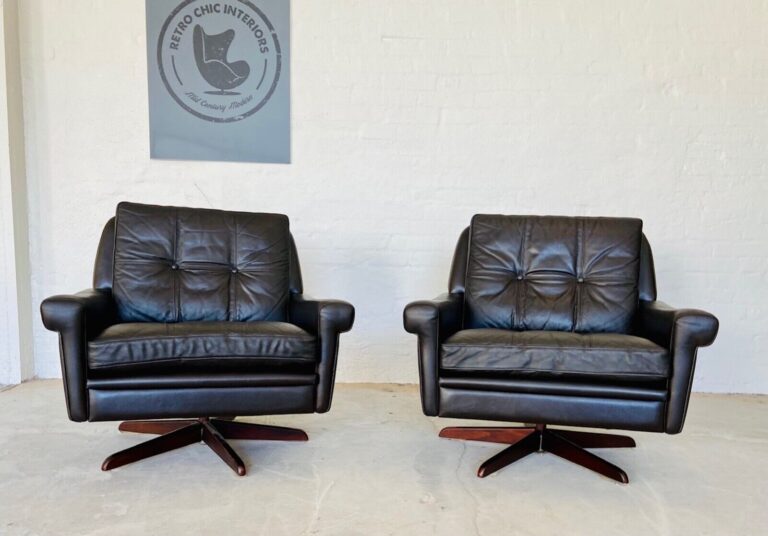 image Vintage Danish Mid Century Svend Skipper Lounge Chairs (2) 1970's