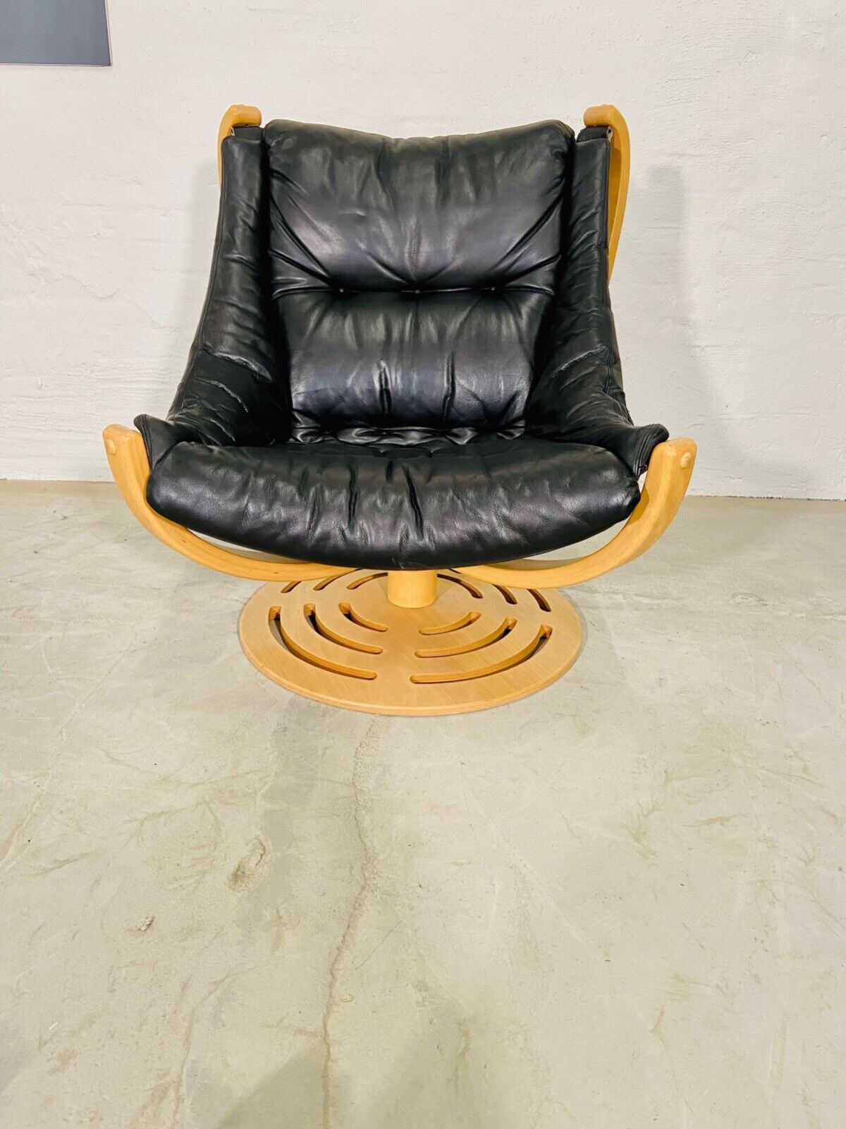image Vintage Danish Mid Century Svend Skipper Turnable Floating Lounge Chair 1970's