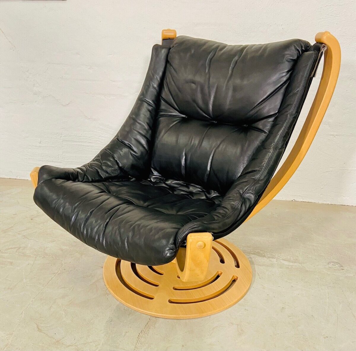 image Vintage Danish Mid Century Svend Skipper Turnable Floating Lounge Chair 1970's