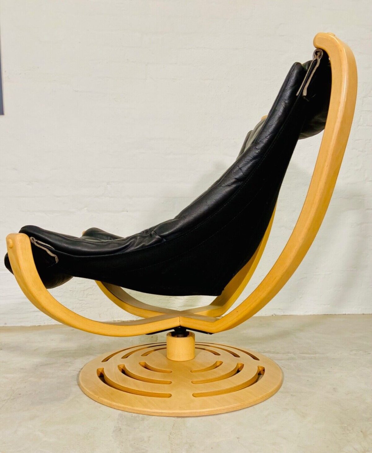 image Vintage Danish Mid Century Svend Skipper Turnable Floating Lounge Chair 1970's