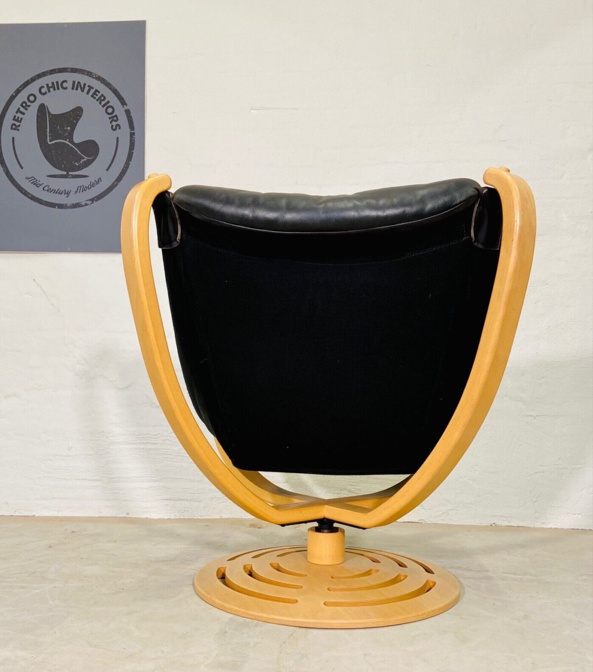 image Vintage Danish Mid Century Svend Skipper Turnable Floating Lounge Chair 1970's