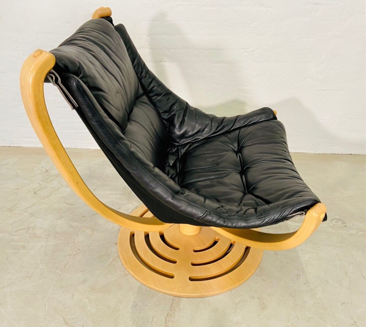 image Vintage Danish Mid Century Svend Skipper Turnable Floating Lounge Chair 1970's