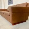 Vintage Danish 3 Person Sofa In Cognac Brown Leather 1970's