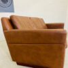 Vintage Danish 3 Person Sofa In Cognac Brown Leather 1970's